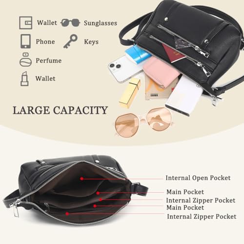 LOXOMU Small Crossbody Bags Purse for Women, Vegan Leather Crossbody Shoulder Bag, Multi Pockets Pocketbooks Satchel Purse4