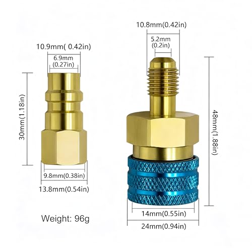 Conector rápido para conversión R1234YF a R134A en aire acondicionado miniatura 2