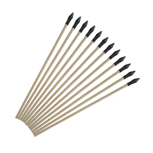 Flechas de madera de 43cm en pack de 6 piezas color caqui para entrenamiento seguro