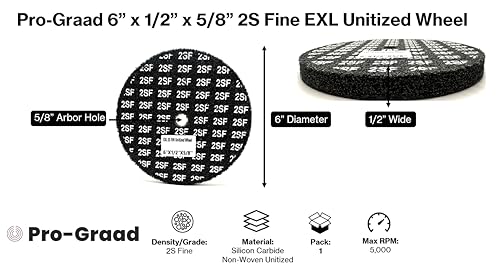 Image of EXL Unitized Wheel, Silicon Carbide, 6 inch Diameter x 1 /2 inch Wide x 5 /8 inch Arbor, 2S Fine | 15831 | (Pack of 1)