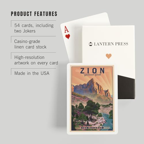 Baraja de Poker Zion National Park Lantern Press miniatura 3