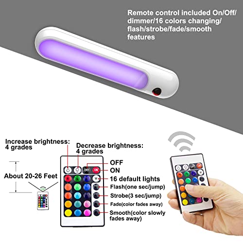 Biglight Wireless Battery Operated Led Table Top Night Light, Touch Light, Push Light, Remote Controlled, 16 Color Changing, Portable Stick On Tap Light For Closet Cabinet Counter Classroom #TOP2