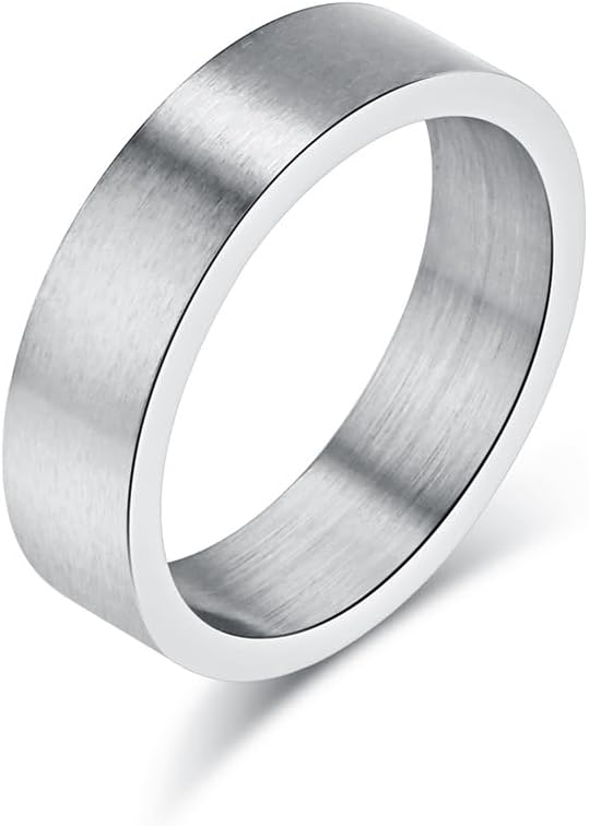 6mm Silver//Black/Retro Silver Stainless Steel Matte Brushed Classic Simple Plain Matte Engagement Wedding Band Ring for Women Men size 7-12