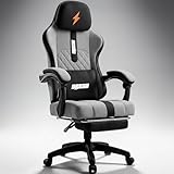 DROGO Ergonomic Gaming Chair with Breathable Weave Fabric for Long-Hour Comfort | Integrated Massager | Ergo Sync Armrest | Retractable Footrest | 1 Year Warranty (Grey)
