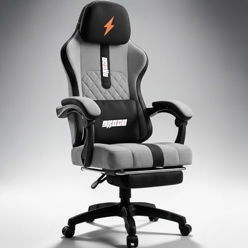 DROGO Ergonomic Gaming Chair with Breathable Weave Fabric for Lon...
