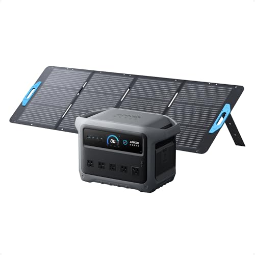 Anker SOLIX C1000 Gen 2 Portable Power Station with 200W Solar Panel, 2,000W (Peak 3,000W) Solar Generator, Full Charge in 49 Min, 1,024Wh LiFePO4 Battery for Home Backup, Power Outages, and