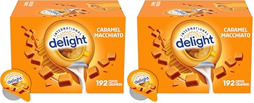 Image of International Delight Coffee Creamer Singles, Caramel Macchiato, 192 Count (Pack of 2)