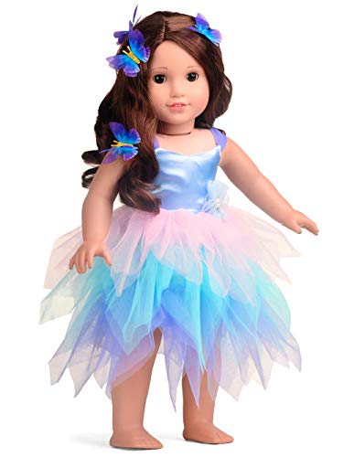 sweet dolly Fairy Doll Costume Butterfly Party Dress Fits 18 inch American Girl Dolls