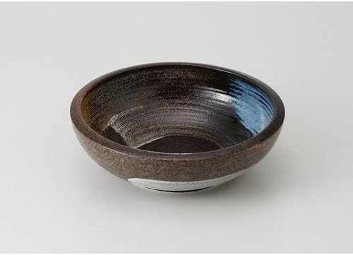 Set of 5 White Glazed Rust Rinse 6.5 Fuchi Thick Balls (7.9 x 2.6 inches (6.7 cm), 24.0 oz (680 g), Rice Bowl, Ryokan, Udon, Soba, Ramen, Japanese Tableware, Restaurants, Commercial Use,