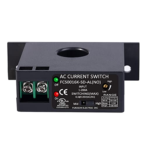AC Current Switch Transducer Input 1A-200A Switching Max 0.3A@135V AC/DC Solid Core Self-Powered （16K-SD-NO-AL）