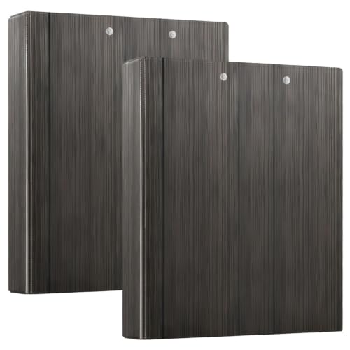 Classeur à trois anneaux 3,8 cm gris bois avec porte-bloc pour bureau et école ex2