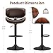 YaFiti Swivel Bar Stools Set of 2, Modern PU Leather Adjustable Counter Stool, Barstool with Back and Footrest for Home Kitchen Island, Brown