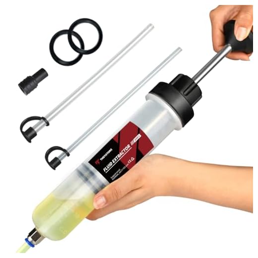 Thorstone Automotive Fluid Extractor Pump, Oil Change Syringe with Hose, Manual Fuel Suction & Filler, Fluid Oil Change Evacuator (7 Oz./0.21 Qt./200 CC)