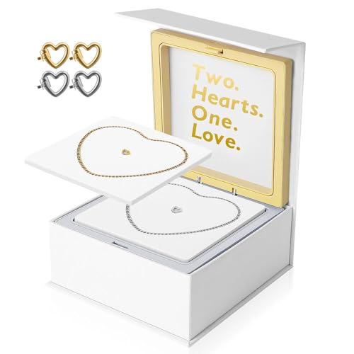 Permanent Couples Bracelet Kit – Locking Heart Clasp DIY Bracelet Set for Couples, Friends, and Family – Unique Gift for Anniversary, Valentine’s Day, Birthday – His & Hers Matching Bracelets