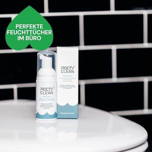 ProctyClean PopoLino - milder Reinigungsschaum statt feuchtem Toilettenpapier. Sanfter Popo Schaum mit Aloe vera, Hamamelis & Vitamin E. Bei Jucken, Hämorrhoiden & Analfissur