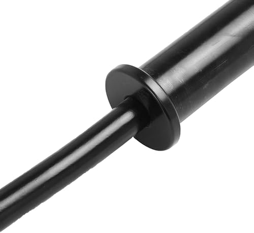 Miniatura 8 de Barra de pesas de 47 pulgadas, barra de levantamiento de rizos estándar con mango roscado estándar cromado y collares de anillo para ejercicio en