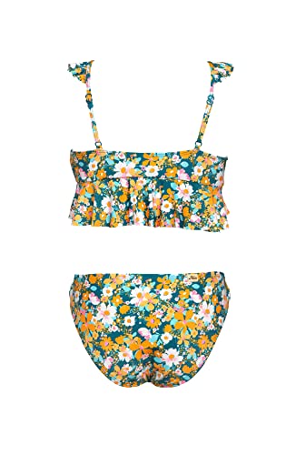 Image of Hobie Girls' Flounce Bralette and Side Tie Hipster Bottom Swimsuit Set