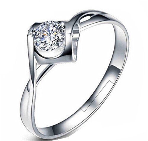 Anillo de Mujer de Boowohl con Forma de corazón, Ajustable, de Plata de Ley 925 Cover