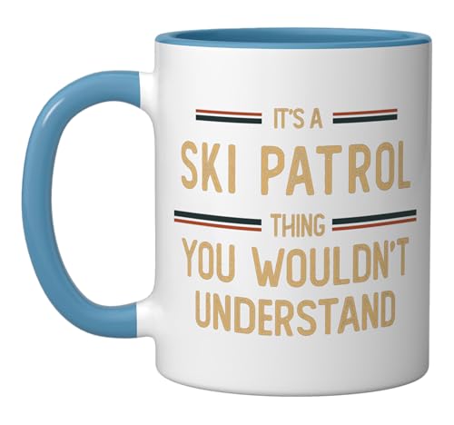 Ski Patrol Ceramic Mug, Blue/White