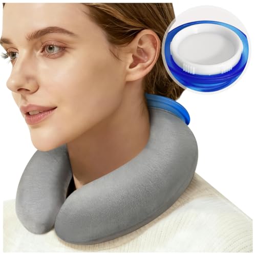 EHERDM U-Shaped Hot Water Bottle with Fleece Cover 850ML Hot & Cold Water Bag Therapy Heating Pad for Pain Relief Neck Shoulder Hand Warmer Relaxing Protection Blue