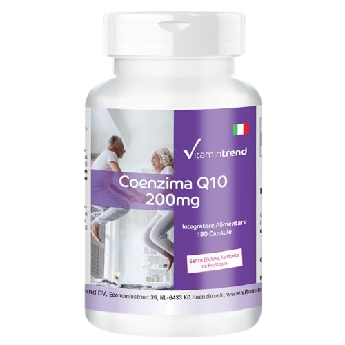 Coenzima Q10 200 mg - 180 capsule - Per 6 mesi - Vegan - Ubichinone | Vitamintrend®