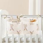 2 Pack Cribs Storage Bag Baby Bed Storage Hanging Bag Crib Organizer Cot Hanging Diaper Organization Nursery Organizer with Large Pocket