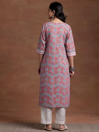 Image of Libas Printed Cotton Straight Kurta for Women