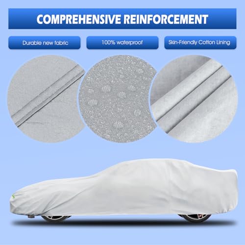 Image of Car Cover Custom Fit for Corvette C4 C5 C6 C7 C8 1980-2026, Migaven Waterproof Full Exterior Cover Sun Rain Protection with Door Zipper and Cotton Lining