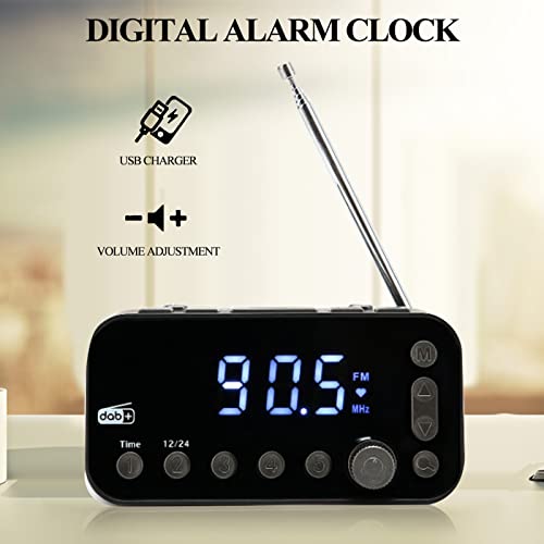 Gowenic Digital Alarm Clock Radio With 3.5 Inch Led White Light Display Backlight Dual Usb Adjustable Volume Fm/Dab Clock Radio With Usb Charger And Sleep Timer #TOP5