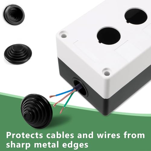 LPZMPZ 60 Stück Kabeldurchführung Wasserdicht Kabeltüllen Gummitüllen für Kabel 10 mm/20 mm/25 mm/30 mm Gummi Tower, für Kabel, Draht, Stecker, Elektrogeräte (Schwarz)