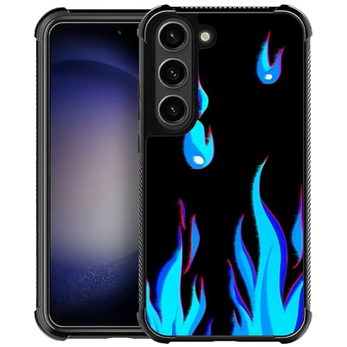 CARLOCA Compatible with Samsung Galaxy S23 Plus Case, Cool Blue Ghost Fire Pattern for Girl Ultra Protection Shockproof Soft Silicone TPU Non-Slip Back by CARLOCA - Used condition - US$5.46