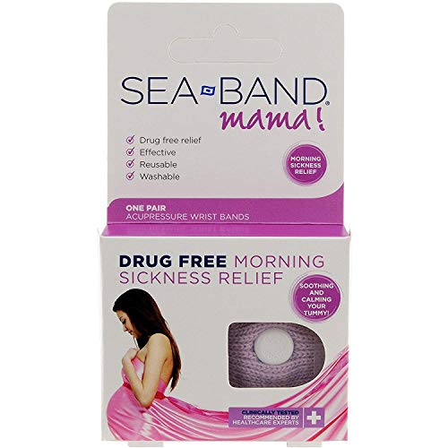 Sea-Band Mama Anti-Nausea Acupressure Wristband for Morning Sickness, Colors May Vary, Pack of 2