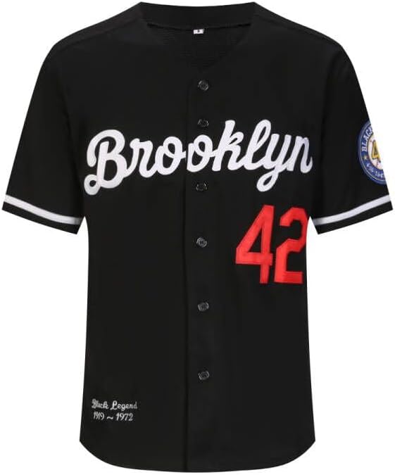 Men's Black Legend Baseball Jersey Number 42 Vintage Embroidered Retro Lightsout Jerseys Shirts - Image 2