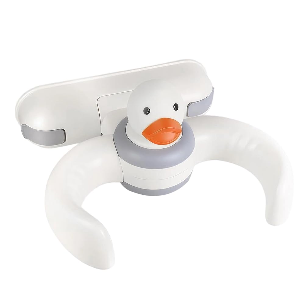 Soporte de Baño para con Pato de Juguete A Presión. Soporte de Baño Interactivo Sin Taladros con Ventosas Antideslizantes y Ajustable.