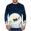 Clearance Men's Merry Christmas Jumper, Xmas Sweatshirt Santa Claus Novelty Pullover Snowman Sweater Top Long Sleeves Crew Neck Jumpers Adult Christmas Sweatshirt Boys Festive Santa Tops S-5XL #1
