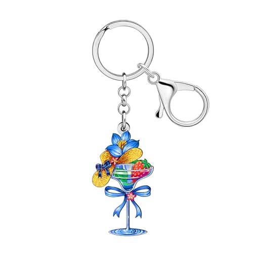 Porte-clés cocktail Margarita et fruits pour portefeuille de fille