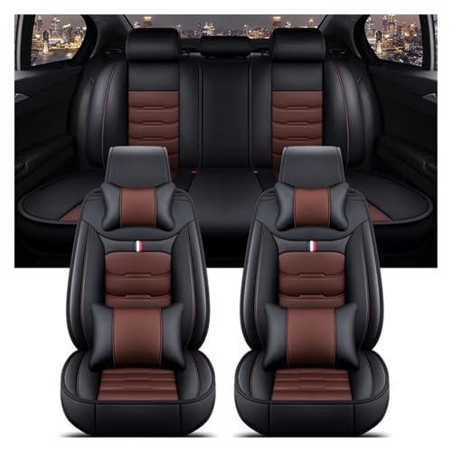 Housse de siège auto universelle pour Citroën C3 C4 Picasso C5 5 places noir café