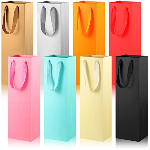 Sac cadeau bouteille de vin en papier coloré x48 pour fêtes