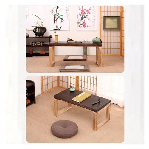 Table basse japonaise pliante bois gain de place 60x40