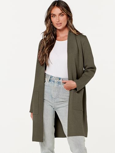 Image of ANRABESS Cardigan Sweater for Women Casual 2026 Fall Fashion Coat Long Sleeve Open Front Knit Coatigan Outwear
