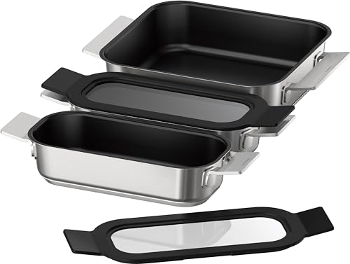 Bosch - Set de 3 recipientes FlexInducción, Válido para PerfectFry Plus, Hierro Fundido, HEZ9FF030