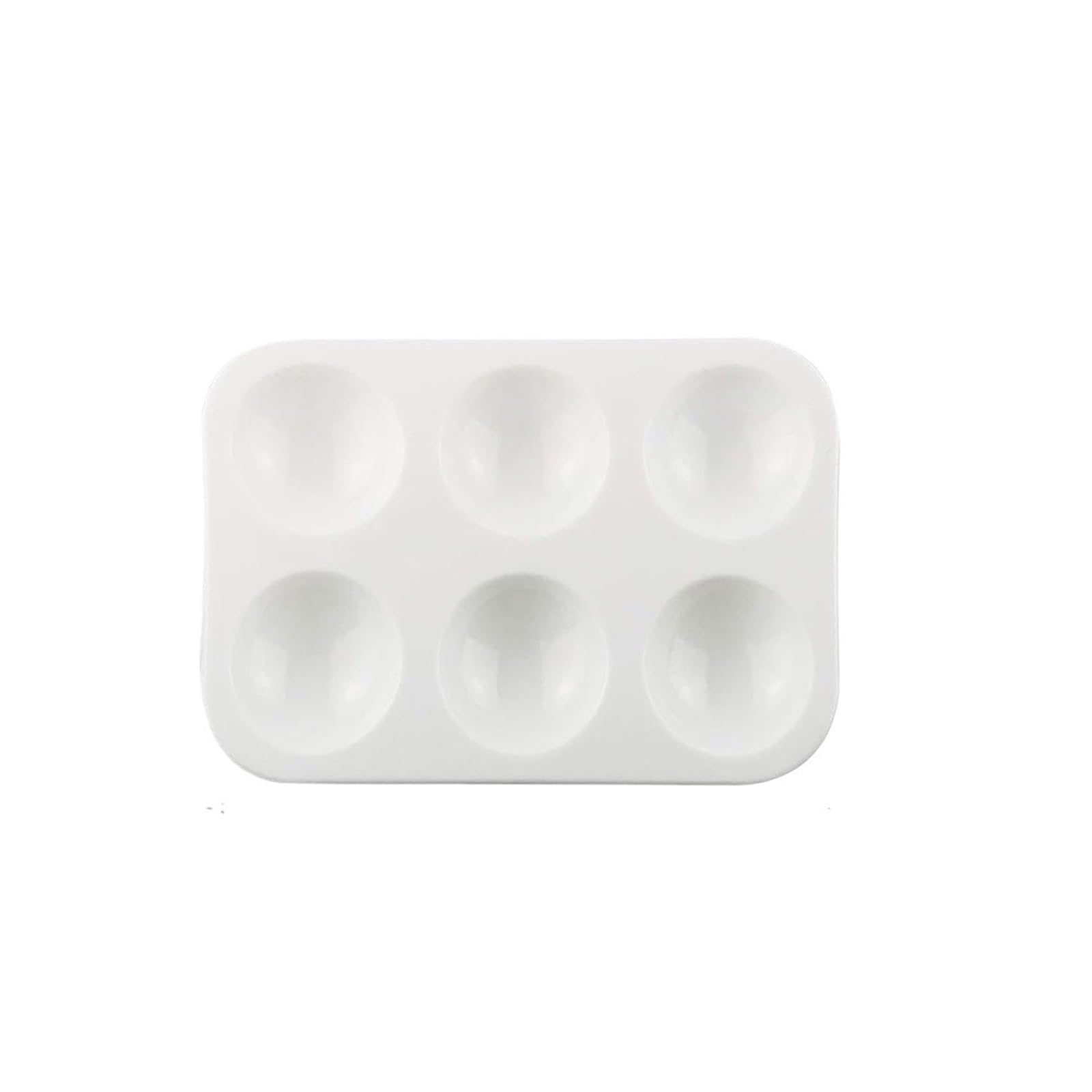 Paleta De PláStico Paleta de Acuarela plástico Blanco (2/8/20/50/100 Unidades), 6 Compartimentos rectangulares for Manualidades y Pintura artística para Mezclar Colores(12.7x8.6cm 20pcs)