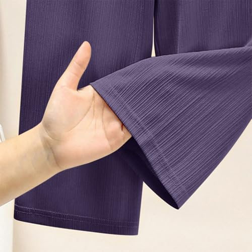 Kids Girls Straight Palazzo Pants Solid Color Baggy Wide Leg Elastic Waist Casual Trousers Fashion Relaxed Pants2