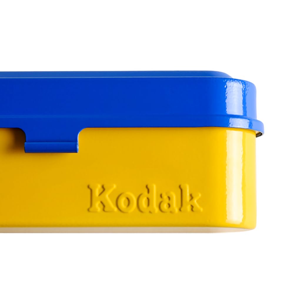 KODAK Film Case Etui na 5 rolek folii 35mm-kompaktowa,stalowa obudowa retro do zabezpieczania rolek folii(azul)(folia nie wchodzi w zakres dostawy)