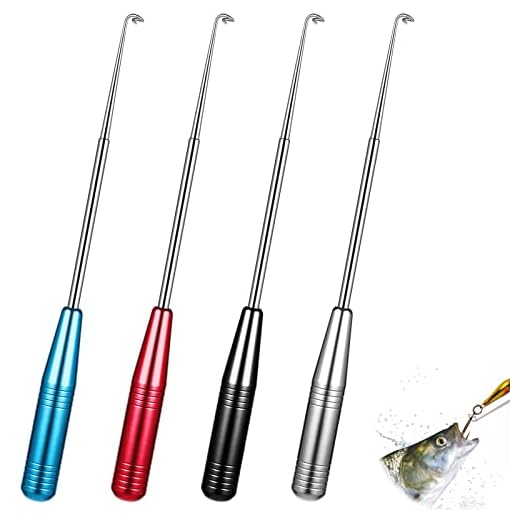 Civaner Fishing Hook Quick Removal Device Quick Fish Hook Remover Fish Hook Detacher Fish Hook Disconnect Device Fish Hook Removal Tool Fishing Accessory for Fishing Saltwater, 4 Colors(4 Pieces)