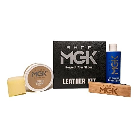 Shoe MGK Leather Care Kit - Conditioner Cream, Shoe Cleaner, Shoe Brush, Shoe Shine Sponge Cover