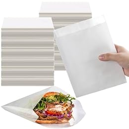 Zubebe 2800 Pcs Paper Sandwich Bags 7 x 6 x 1 Inch Wet Wax Glassine Paper Grease Resistant White Semi Translucent Bags for Bakery Cookies Candy Snacks French Fries