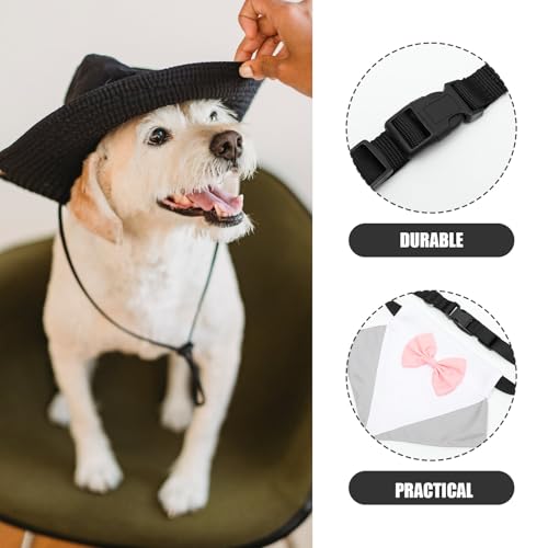 Disfraz formal para perro con pañuelo triangular gris M miniatura 6