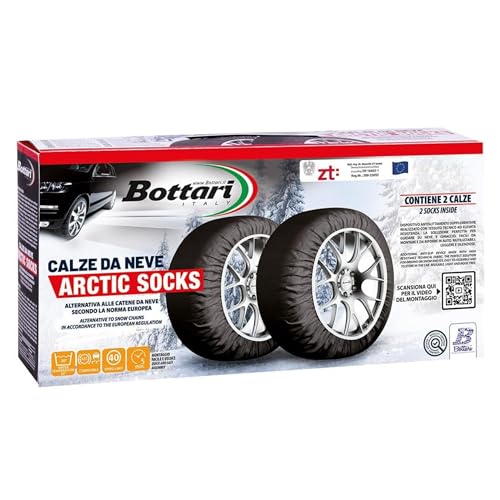 Chaussettes de neige Bottari approved Italy, Arctic Socks Snow Socks, 2 chaussettes de neige, tailles XS à XXL, Noir/rouge. – vue 2