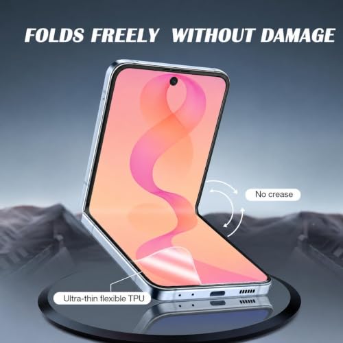 Image of BLACKSHEEP Matte Screen Protector for Samsung Galaxy Z Flip 8 5G (Pack of 1) Membrane Case Friendly Full Edge to Edge Screen Coverage & Installation Kit